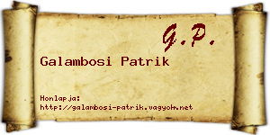 Galambosi Patrik névjegykártya