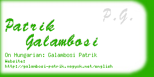 patrik galambosi business card